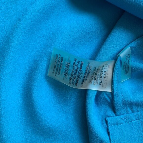 Calvin Klein Women's Draped Blouse Top Short Sleeve Blue Plus Size 1X - Picture 15 of 15